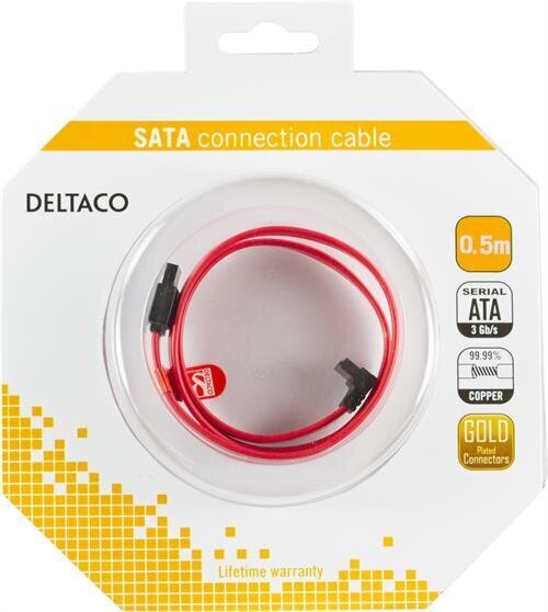 Deltaco SATA-05A-K, SATA, 0.5m hind ja info | Kaablid ja juhtmed | kaup24.ee