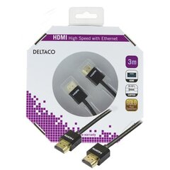 Deltaco HDMI-1093-K, HDMI, 3 м цена и информация | Кабели и провода | kaup24.ee