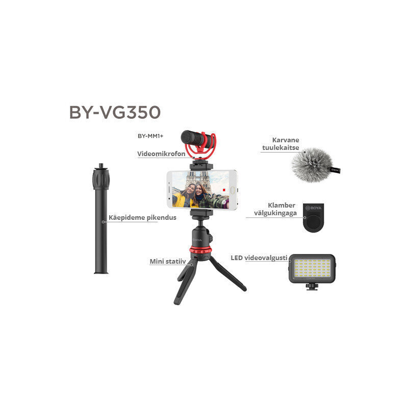 Boya vlogging kit Advanced BY-VG350 цена и информация | Mobiiltelefonide hoidjad | kaup24.ee