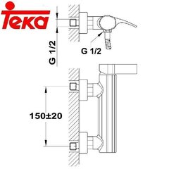 Смеситель для ванны Teka Vita 402K цена и информация | Смесители | kaup24.ee