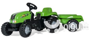 Педальный трактор с прицепом Rolly Toys rollyKid-X, зеленый цена и информация | Игрушки для мальчиков | kaup24.ee