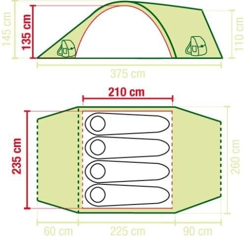 Telk Coleman Rock Springs 4, roheline hind ja info | Telgid | kaup24.ee