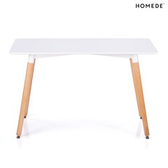 Стол Homede Elle 120x80 см, белый/коричневый цена и информация | Кухонные и обеденные столы | kaup24.ee