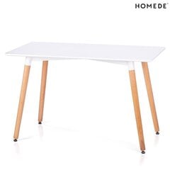 Стол Homede Elle 120x80 см, белый/коричневый цена и информация | Кухонные и обеденные столы | kaup24.ee