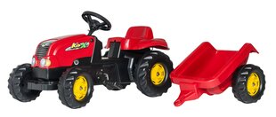 Järelkäruga pedaaltraktor Rolly Toys RollyKid-X, punane hind ja info | Poiste mänguasjad | kaup24.ee