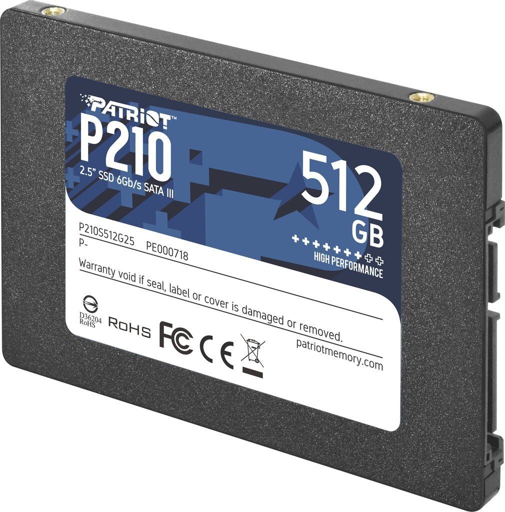 Patriot P210S512G25 hind ja info | Sisemised kõvakettad (HDD, SSD, Hybrid) | kaup24.ee