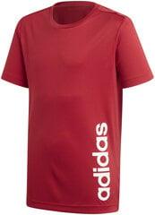 Футболка для подростков Adidas Yb Tr Lin Tee Burgundy цена и информация | Рубашки для мальчиков | kaup24.ee