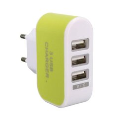 Stuff Certified® 10-paki kolmekordne (3x) USB-port iPhone / Androidi seinalaadija seinalaadija vahelduvvoolu koduroheline цена и информация | Кабели и провода | kaup24.ee