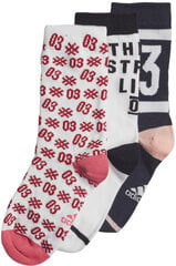 Adidas Детские носки YA GR Scks 3PP White Black Red цена и информация | Носки, колготки для девочек | kaup24.ee