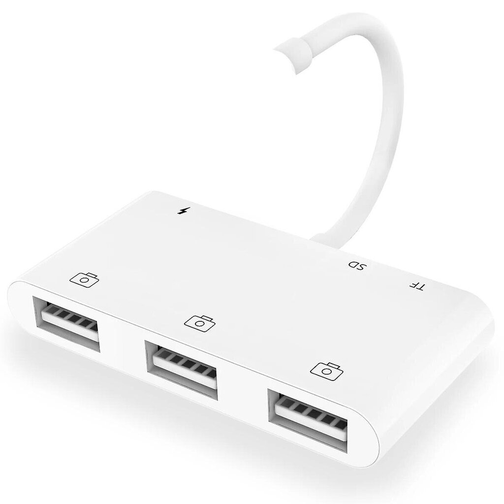 Lightning-mikrofoni helikaabel Aux Jack Dual USB Hub HDMI Adapter 4K AV TV OTG Laadimine iPhone 12/11Pro/11/XS//X/8/iPad~29857 jaoks цена и информация | Kaablid ja juhtmed | kaup24.ee