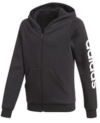 Джемпер для подростков Adidas Yg E Lin Fz Hoodie Black цена и информация | Свитеры, жилетки, пиджаки для мальчиков | kaup24.ee