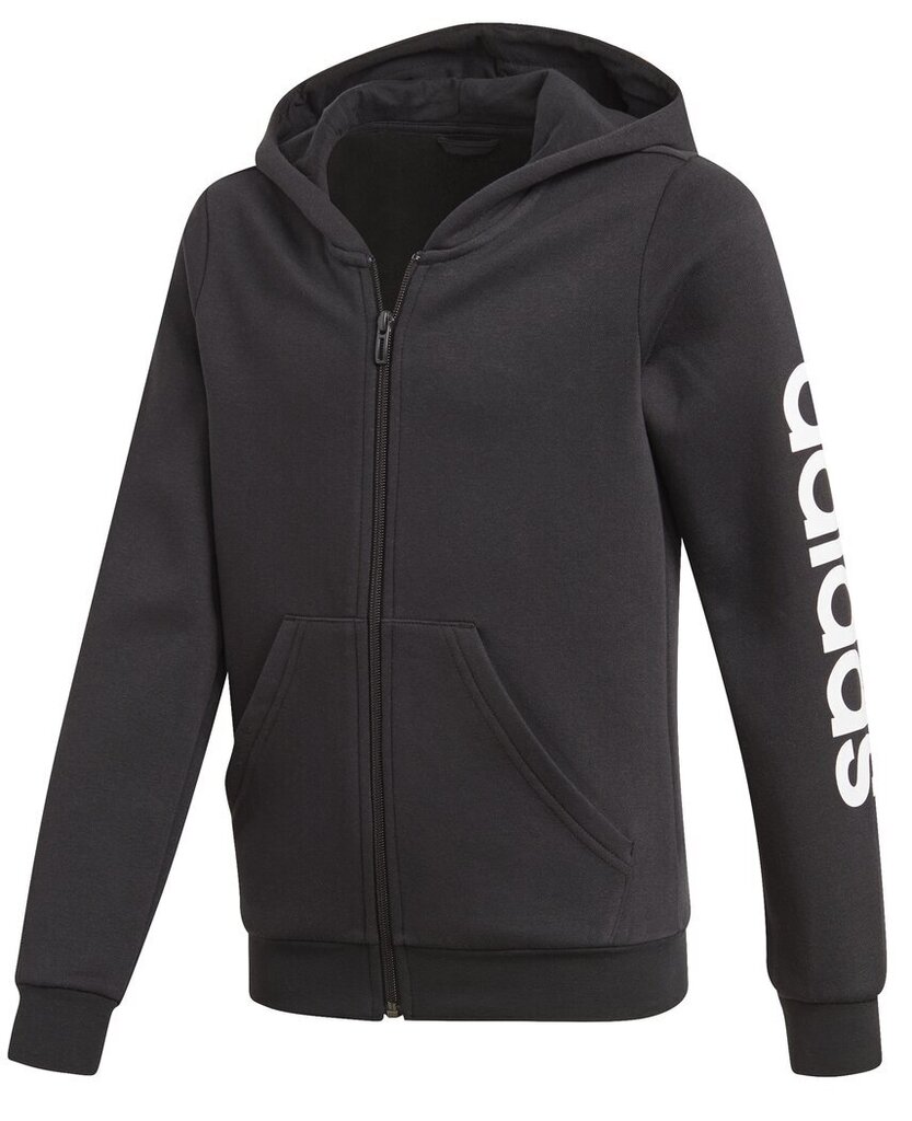 Dressipluus teismelistele Adidas Yg E Lin Fz Hoodie Black цена и информация | Poiste kampsunid, vestid ja jakid | kaup24.ee