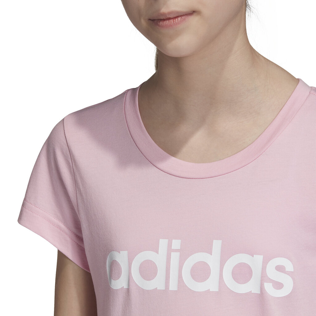 Pluus teismelistele Adidas Yg E Lin Tee Pink цена и информация | Tüdrukute särgid | kaup24.ee