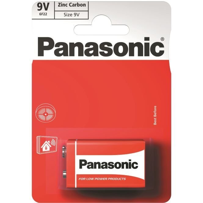 Panasonic patarei Red Zinc 6F22 (9V) цена и информация | Patareid | kaup24.ee