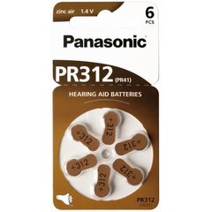 Батарейки Panasonic Zinc-Air PR312H-LB, 6 шт. цена и информация | Батарейки | kaup24.ee