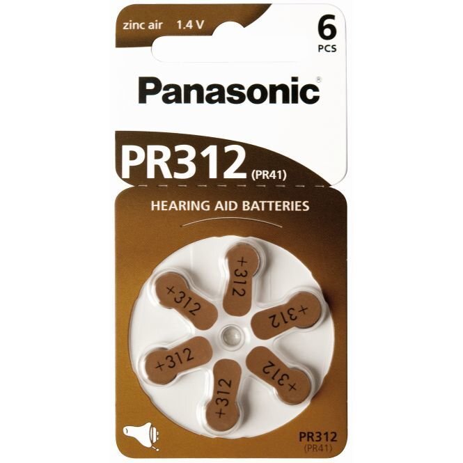 Panasonic patarei Zinc-Air PR312H-LB, 6 tk hind ja info | Patareid | kaup24.ee
