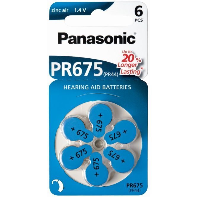 Panasonic patarei Zinc-Air PR675H-LB, 6 tk цена и информация | Patareid | kaup24.ee