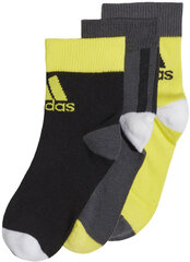 Sokid Adidas LK Ankle S 3PP Black Grey Yellow hind ja info | Poiste sukkpüksid ja sokid | kaup24.ee