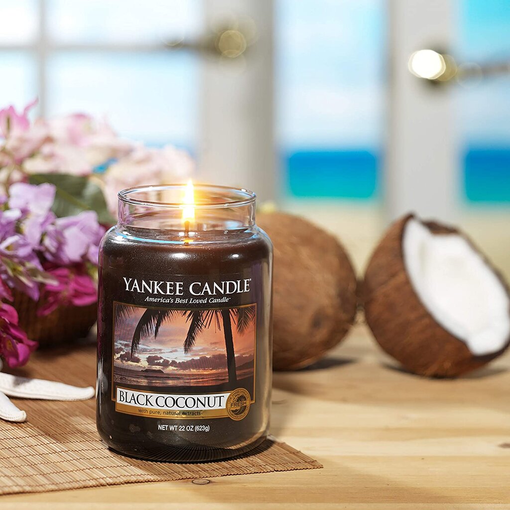 Lõhnaküünal Yankee Candle Large Jar Black Coconut 623 g hind ja info | Küünlad, küünlajalad | kaup24.ee