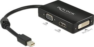 Адаптер Delock Displayport Mini(M)->HDMI(F)/VGA(F)/DVI-D(24+1)(F) цена и информация | Адаптеры и USB-hub | kaup24.ee