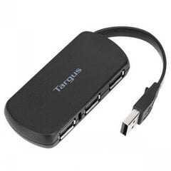 <p>4-портовый концентратор Targus USB 2.0 позволяет подключать до 4 USB-устройств в дороге. Функциональность Plug and Play гарантирует, что этот концентратор прост и удобен в использовании, в то время как устройство потребляет питание от ноутбука, поэтому в поездках не требуется громоздкий адаптер переменного тока. Высокоскоростное соединение USB 2.0 обеспечивает быструю и надежную передачу данных со скоростью до 480 Мбит / с на различные устройства, такие как мыши, флэш-накопители и MP3-плееры, клавиатуры, USB-адаптеры и цифровые камеры.</p>
 цена и информация | Адаптеры и USB-hub | kaup24.ee