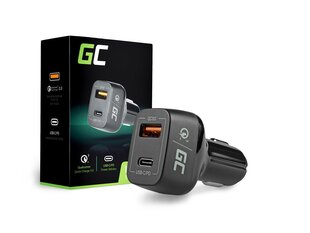 Green Cell In-Car Charger with USB-C Power Delivery + USB Quick Charge 3.0 цена и информация | Зарядные устройства для телефонов | kaup24.ee