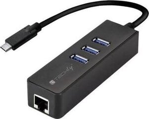 Techly IDATA-USB-ETGIGA-3C2 hind ja info | USB jagajad, adapterid | kaup24.ee