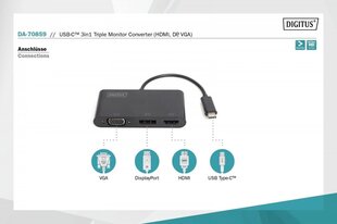 USB-jaotur Digitus DA-70859 цена и информация | Адаптеры и USB-hub | kaup24.ee
