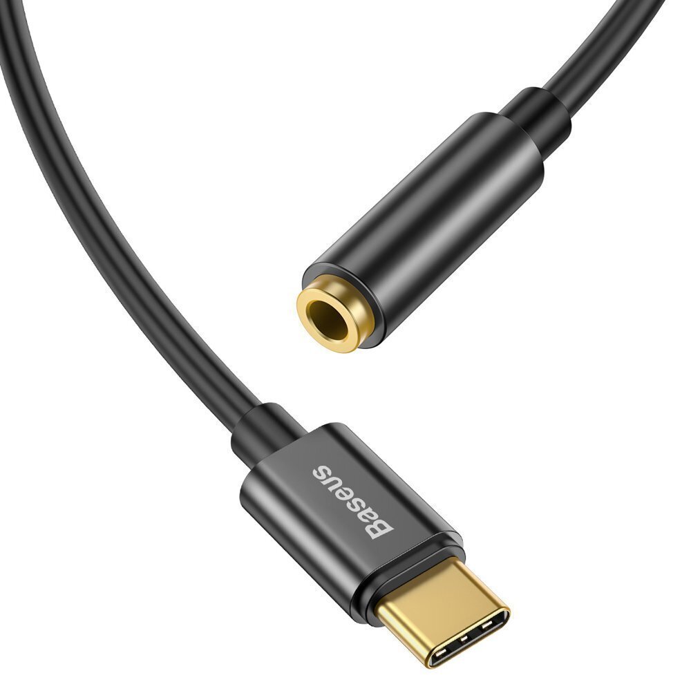 Baseus L54 USB-C kuni 3,5 mm emasadapter DAC 24-bitine 48 KHz must (CATL54-01) hind ja info | Mobiiltelefonide kaablid | kaup24.ee