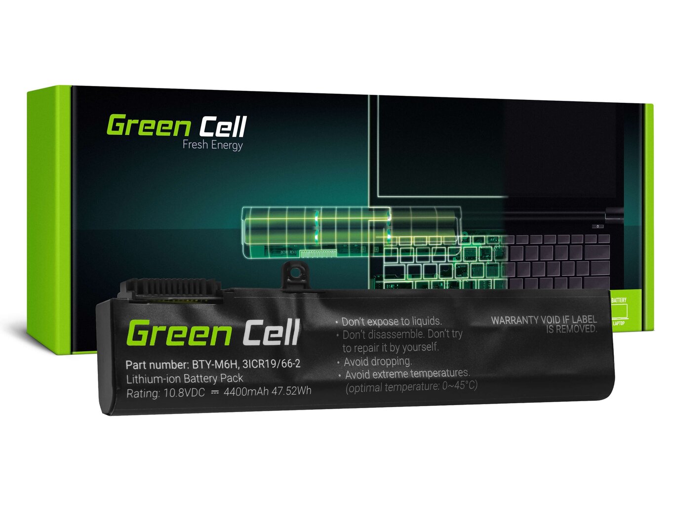 Green Cell BTY-M6H Sülearvuti aku MSI GE62 GE63 GE72 GE73 GE75 GL62 GL63 GL73 GL65 GL72 GP62 GP63 GP72 GP73 GV62 GV72 PE60 PE70 hind ja info | Sülearvuti akud | kaup24.ee