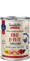 Sanabele konservtoit täiskasvanud kassidele veiseliha ja kalkuniga 400g hind ja info | Konservid kassidele | kaup24.ee