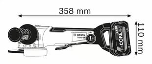 Juhtmeta nurklihvija Bosch GWX 18V-10 SC Professional цена и информация | Шлифовальные машины | kaup24.ee