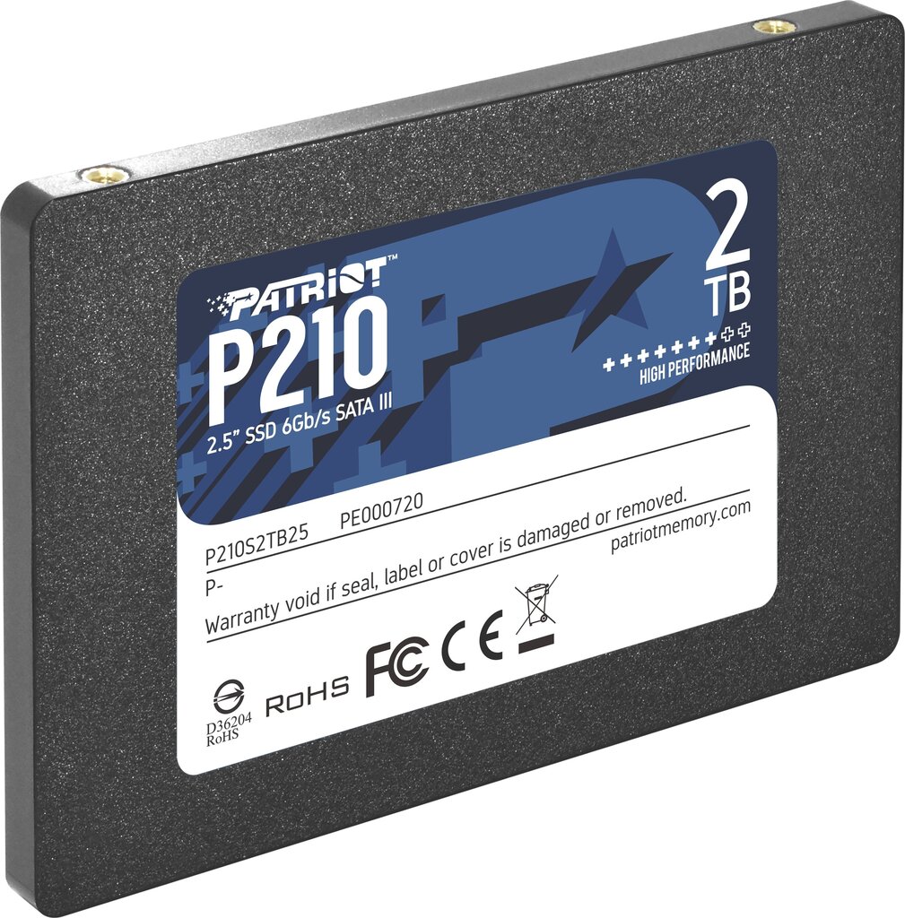 Patriot P210S2TB25 цена и информация | Sisemised kõvakettad (HDD, SSD, Hybrid) | kaup24.ee