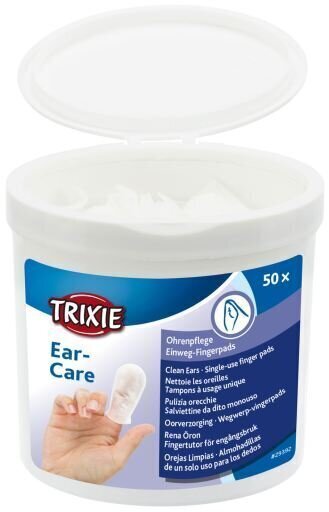 Puuvillased padjad-sõrmkübarad lemmiklooma kõrvade hooldamiseks Trixie, 50 tk hind ja info | Hooldusvahendid loomadele | kaup24.ee