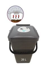 Mikrobioloogilise filtriga prügikast, 26L , pruun цена и информация | Мусорные баки | kaup24.ee