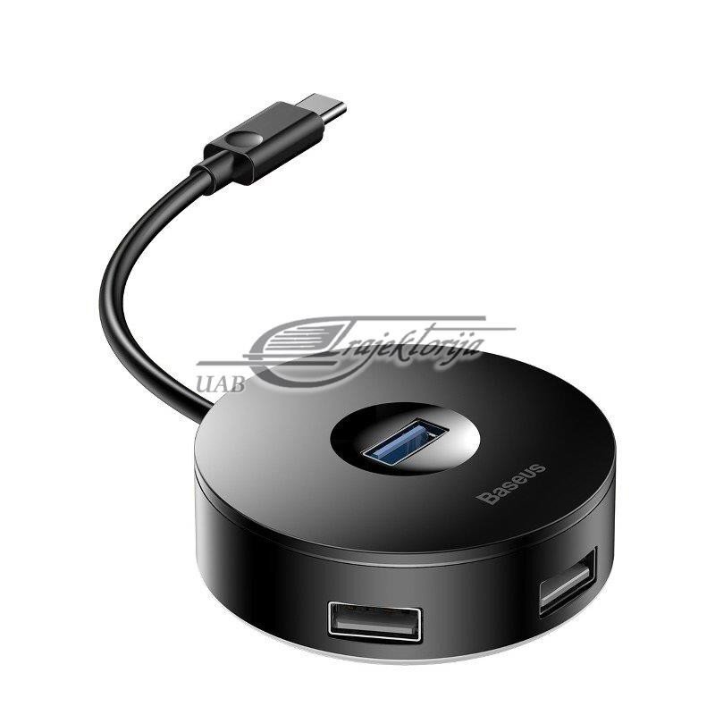 Baseus Hub 4in1 USB-C to USB 3.0 + 3x USB 2.0 15cm, must hind ja info | USB jagajad, adapterid | kaup24.ee