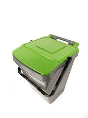 Мусорный контейнер Easy Twin, 40л, серый с зеленой крышкой цена и информация | Мусорные баки | kaup24.ee