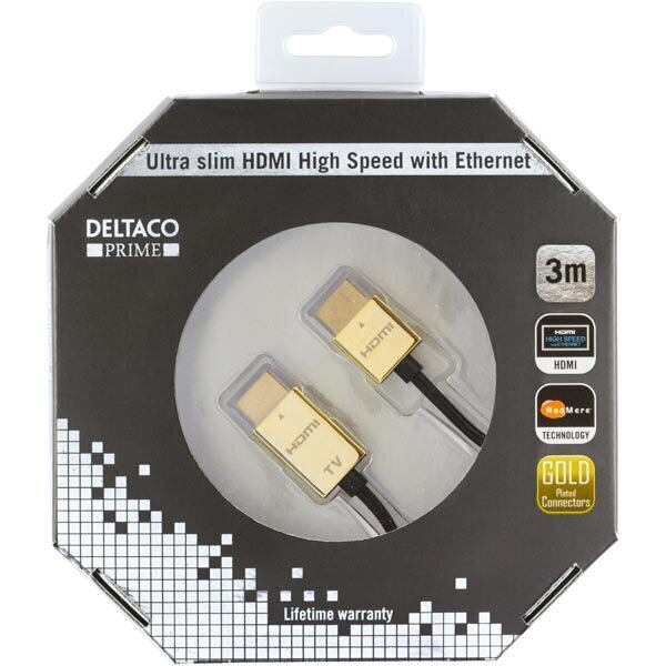 Deltaco HDMI-1043-K, HDMI, 3m hind ja info | Kaablid ja juhtmed | kaup24.ee