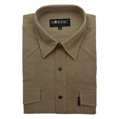Вельветовая мужская рубашка NORDIC, прямой силуэт с длинным рукавом цена и информация | Мужские рубашки | kaup24.ee