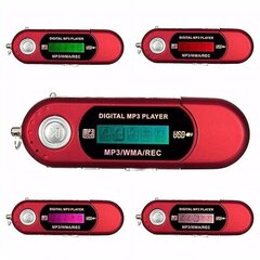 USB MP3-mängija Kaasaskantav muusikapleier Digitaalne LCD-ekraan 4GB salvestusruum FM-raadio Multifunktsionaalne MP3-muusikamängija USB-mälupulk K1KF, punane hind ja info | Meediamängijad ja tarvikud | kaup24.ee