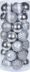 Набор елочных игрушек Silver, пластиковые, 6 см, 35 ​​шт. цена и информация | Ёлочные игрушки | kaup24.ee