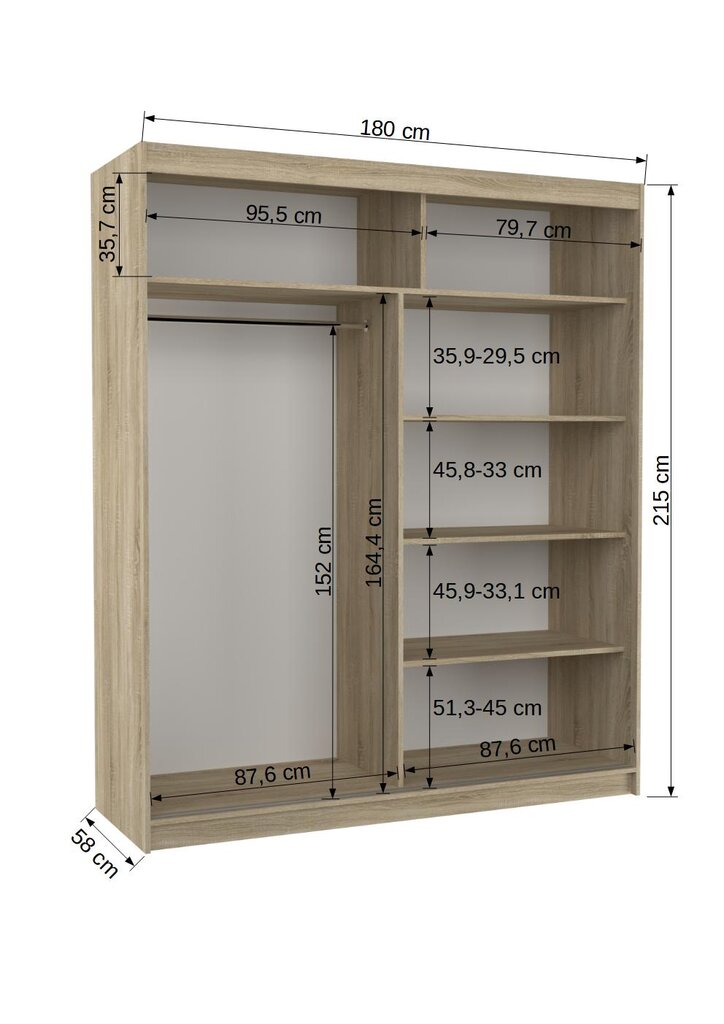 Kapp ADRK Furniture Spectra, must/valge hind ja info | Kapid | kaup24.ee