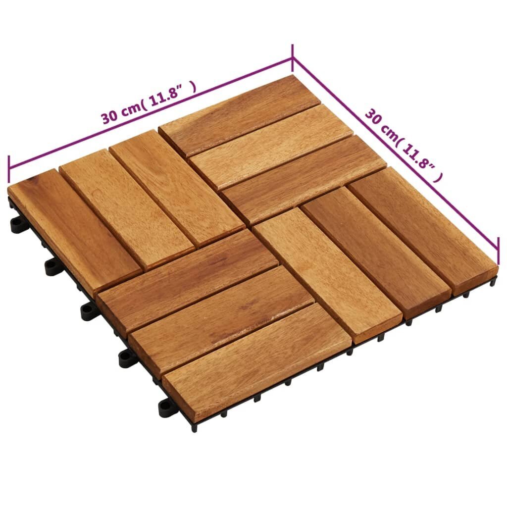 Akaatsiast puidust plaadid, 30 x cm, 20 tk. цена и информация | Terrassipõrandad | kaup24.ee