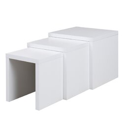 Комплект из 3-х столов ADRK Furniture Basel, белый цена и информация | Журнальные столики | kaup24.ee