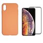 Full protection Set - silikoonist ümbris + ekraani kaitseklaas telefonile iPhone X/XS oranž (tangerine) hind ja info | Telefoni kaaned, ümbrised | kaup24.ee