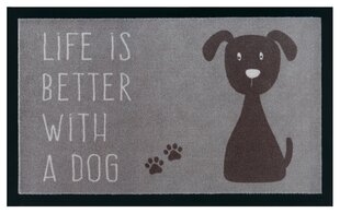 Uksematt Life is better with a dog 45x75 cm цена и информация | Придверные коврики | kaup24.ee