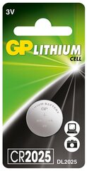 Patarei GP Lithium CR2025 цена и информация | Батерейки | kaup24.ee