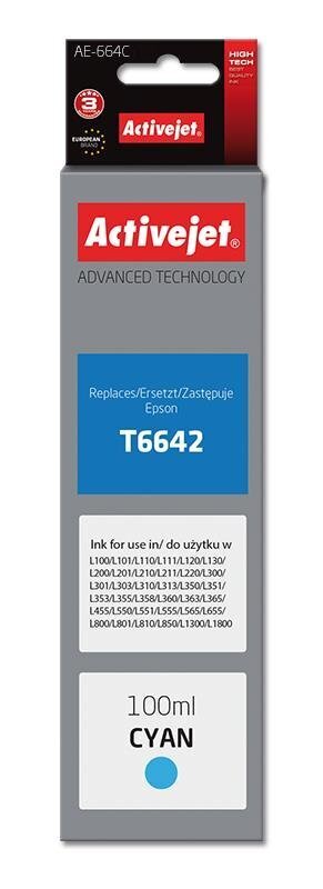Tint ActiveJet Epson AE-664C 100ml sinine T6642 toonerikassett hind ja info | Laserprinteri toonerid | kaup24.ee