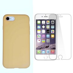 Силиконовый чехол «SoundBerry» Full protection + защитное стекло для iPhone 7 Plus, 8 Plus, желтый цвет цена и информация | Чехлы для телефонов | kaup24.ee