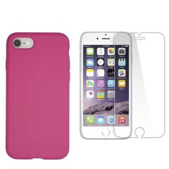 Силиконовый чехол «SoundBerry» Full protection + защитное стекло для iPhone 7 Plus, 8 Plus, pозовый цвет цена и информация | Чехлы для телефонов | kaup24.ee